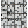 Blanc et noir impression MOMA Mix mosaïque 2.4 cm émaux de verre mat par plaque 31.5 cm
