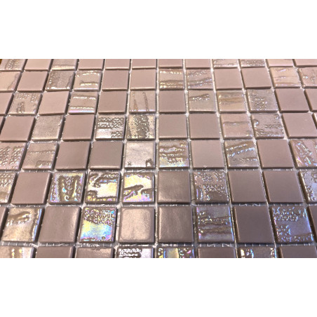 Mosaique emaux de verre beige lin bambou nacre et mat par plaque de 31.6 cm Achat mosaique cuisine