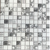 Blanc et noir impression KITCHEN Mix mosaïque 2.4 cm émaux de verre mat par plaque 31.5 cm