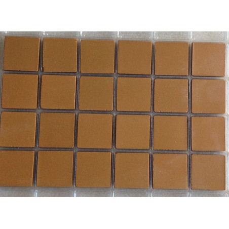 Orange brun ocre foncé 2 par 2 cm mosaïque grès céram mat antique paray au M²