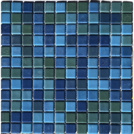 Bleu vert uni acqua mosaïque 2.4 cm émaux par plaque 31.5 cm