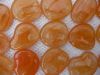 Orange bille de verre plate orange clair galet de 40 mm par 5