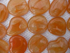 Orange mosaïque clair galet de verre 40 mm plaque 30 par 30 cm