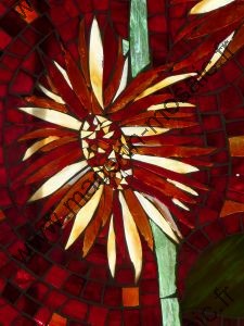 Tournesol vitrail detail de la fleur de M CLEMENCEAU