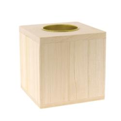 Bougeoir cube 6 cm avec emplacement bougie support bois pour mosaïque