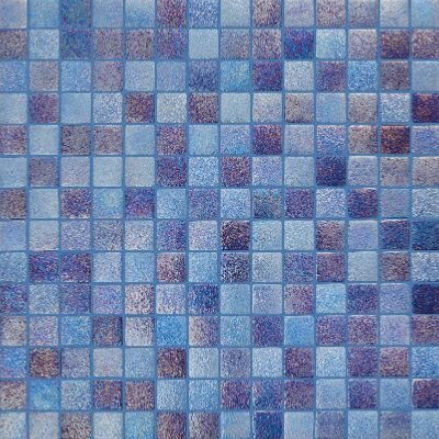 Bleu moucheté et foncé nacré KEROS mosaïque émaux brillant 2.4 cm par 2M² soit 46€ le M²
