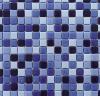 Mosaïque bleu moyen à foncé émaux de verre 2 cm épaisseur 7 mm par 25 carreaux