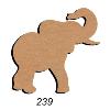 Éléphant trompe en l'air support bois 26 cm pour mosaïque