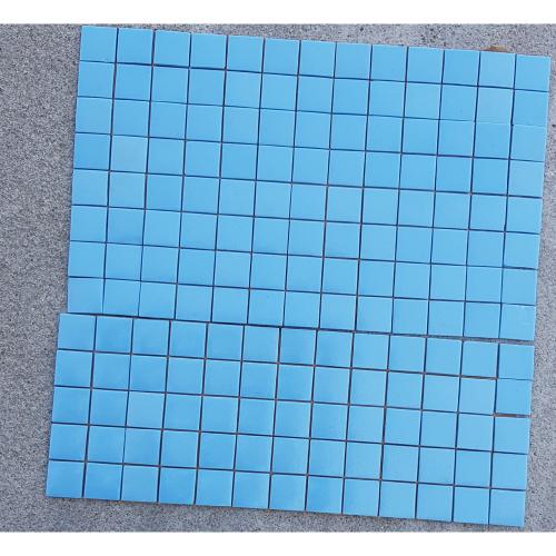 Bleu cyan uni mosaïque émaux mat/satiné 2.5 cm plaque pour vrac