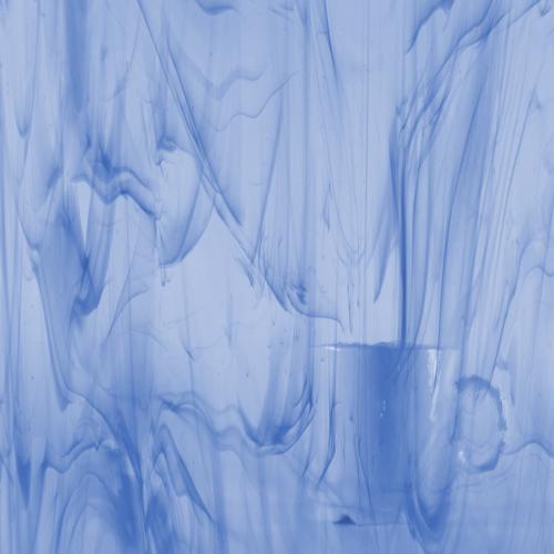Bleu moyen marbré translucide verre vitrail spectrum 339-1 plaque de 30 par 20 cm environ