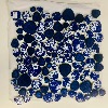 Bleu porcelaine picassiette mosaïque galets émailles artisanaux par plaque 29 cm