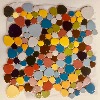 Arlequin mix couleurs mosaïque galets émailles artisanaux par plaque 29 cm