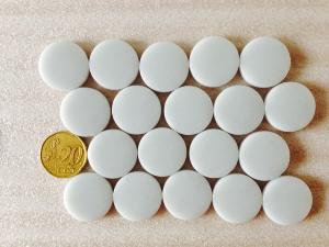 Blanc rond pastille mosaïque émaux mat satiné par plaque 33,2 cm