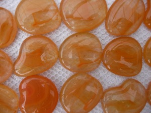 Orange mosaïque clair galet de verre 40 mm plaque 30 par 30 cm
