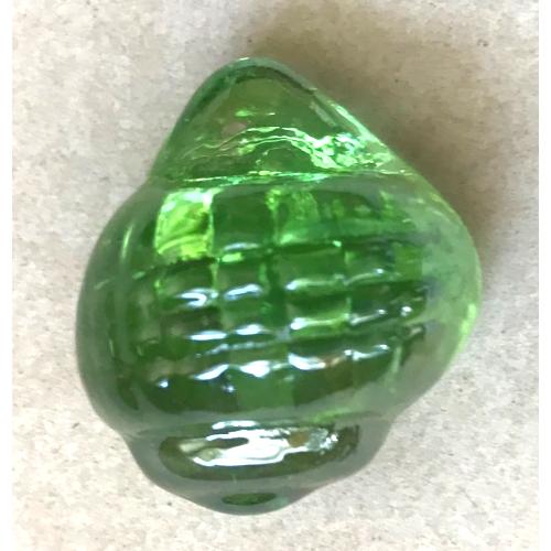 Bille forme coquilage bulot escargot  vert translucide diamètre 35mm à l'unité en verre 