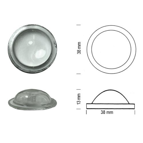 Blanc cabochon en verre translucide diamètre 30 mm à l'unité