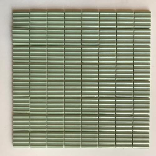 Vert pastel ondulé 4 cm mosaïque émaux mat satiné par plaque 32 cm pour  loisirs créatifs