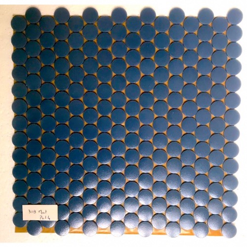 Bleu jean rond pastille mosaïque émaux mat par plaque 33 cm pour Vrac