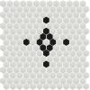 Mosaïques Décor PETITE  motif BIJOU noir et blanc par M²