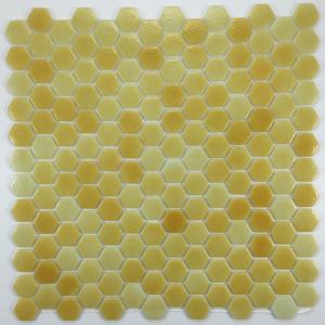 Jaune hexagone mosaïque émaux brillant par plaque 29 cm