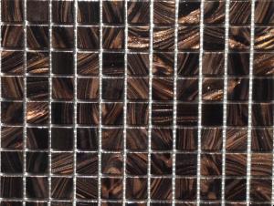 Brun foncé noir gemmé Madagascar mosaïque pate de verre par 25 carreaux