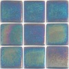 Bleu pétrole nacré mosaïque Urban chic lisse émaux carré 2.4 cm lisse plaque 32.5 cm