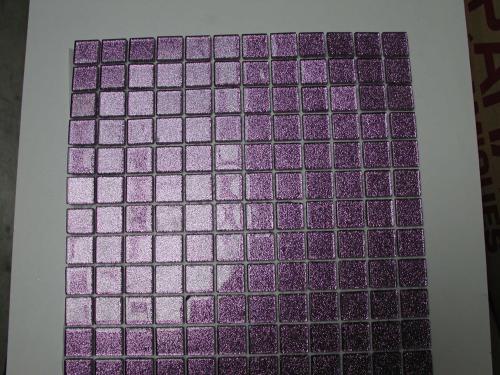 Rose mauve purple mosaïque paillette vetrocristal 2.3 cm par 18 carreaux