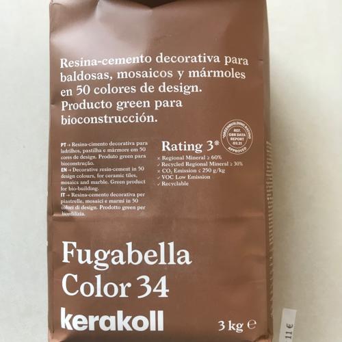 Fugabella résine ciment couleur 34 brun écorce haute performance de 2 à 20mm par 3 kilos