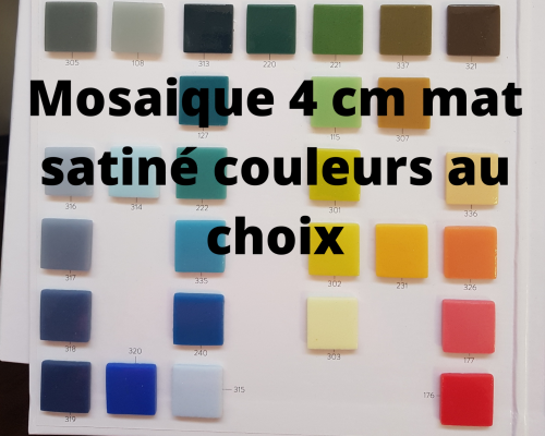  Mosaïque émaux carré de 4 cm mat satiné  couleur au choix par carton de 1.54 M²