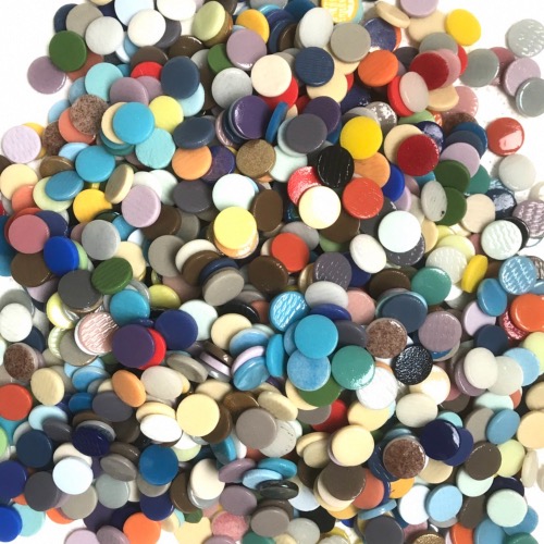  Mix couleur rond pastille 2.3 cm mosaïque émaux brillant par 500g
