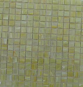 Jaune vert translucide marbré mosaïque pâte de verre par 25 carreaux