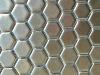 Argent mosaïque émaux métallisé 2.3 cm hexagone plaque de 26.5 par 29.5 cm