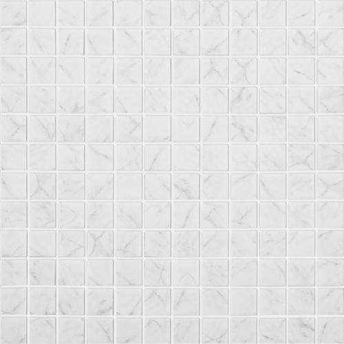 Blanc gris mosaïque émaux 2.5 cm mat aspect marbre CARRARA au M²