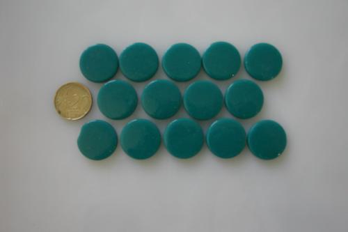 Vert turquoise foncé bleu canard rond pastille mosaïque émaux brillant par plaque 33 cm