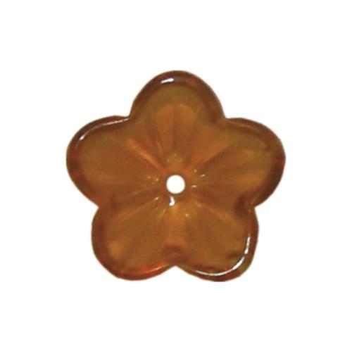 Fleurs perles jaune topaze 14 mm translucide verre par 20 unités