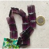 Rose mauve grenat translucide carré pampille en cristal taillé 20 par 20 mm par 15 unités