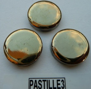 Jaune doré mosaïque rond pastille métallisé brillant diamètre 19 mm par 100 grammes