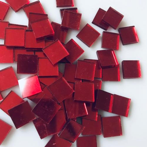 Rouge rubis mosaïque métal lisse 2 cm précieux vendu à l'unité
