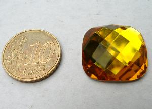 Jaune ambre cabochon facette mosaïque miroir 21 mm diamètre à la pièce