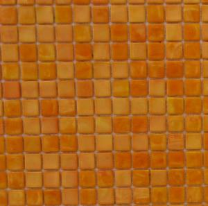 Orange  clair mosaïque orange émaux Venise 1.5 cm par plaque 32,7 cm