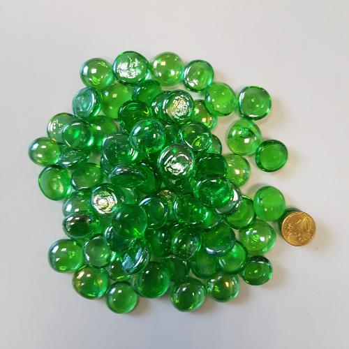 Vert bille de verre plate vert fresh nacré translucide 17-20 mm par 200 grammes