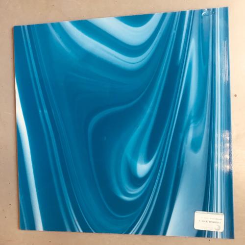 Bleu baroque verre opaque lisse fusing S96 oceanside plaque de 30 par 30 cm