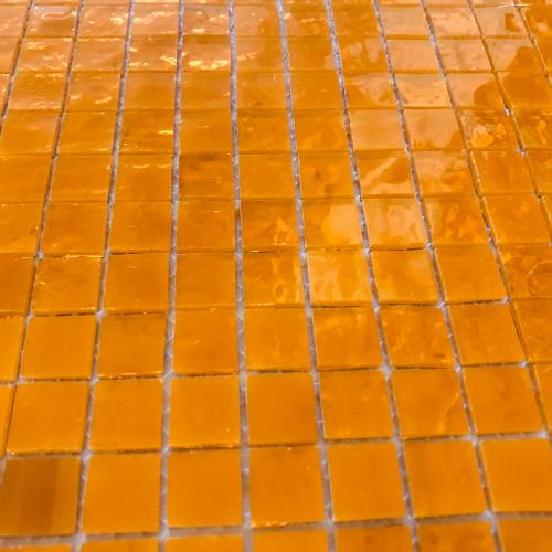 Jaune orange mosaïque mix miroir 1.5 cm plaque 30 cm