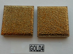 Jaune doré mosaïque émaux métallisé 2.5 cm gaufré fin plaque de 30 cm