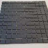 Noir ébène 2,4 cm mosaïque mat grès antique plaque 30 cm