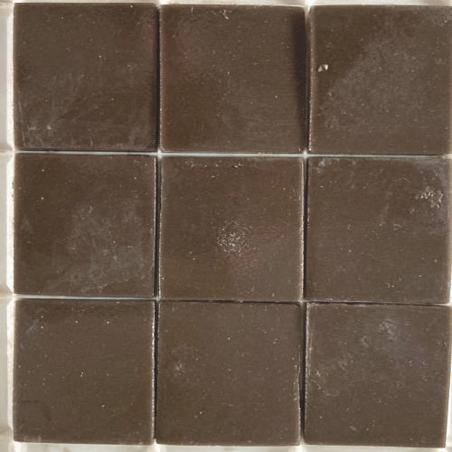 Brun cacao mat satiné lisse 4 cm mosaïque émaux par plaque 32 cm 