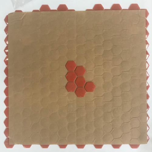 Rouge brique terracotta brillant hexagone mosaïque émaux plaque de 33.5 cm