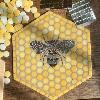 Plaque hexagone 33 par 29 cm support bois à décorer comme essaim d'abeille en mosaïque