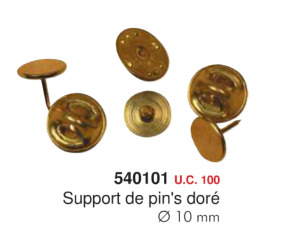 Pin's 3 mm dorés par lot de 10 unités pour coller vos millifiori ou mosaïques 2 cm