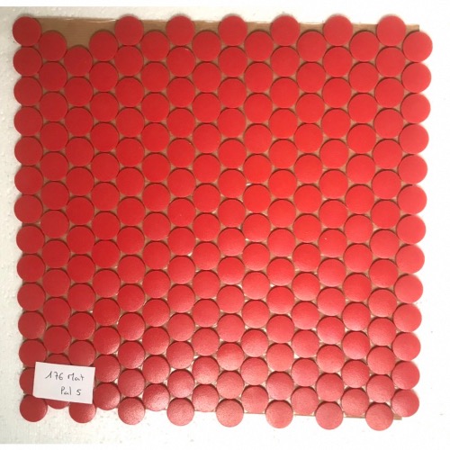 Rouge rond pastille mosaïque émaux mat par plaque 33 cm pour Vrac